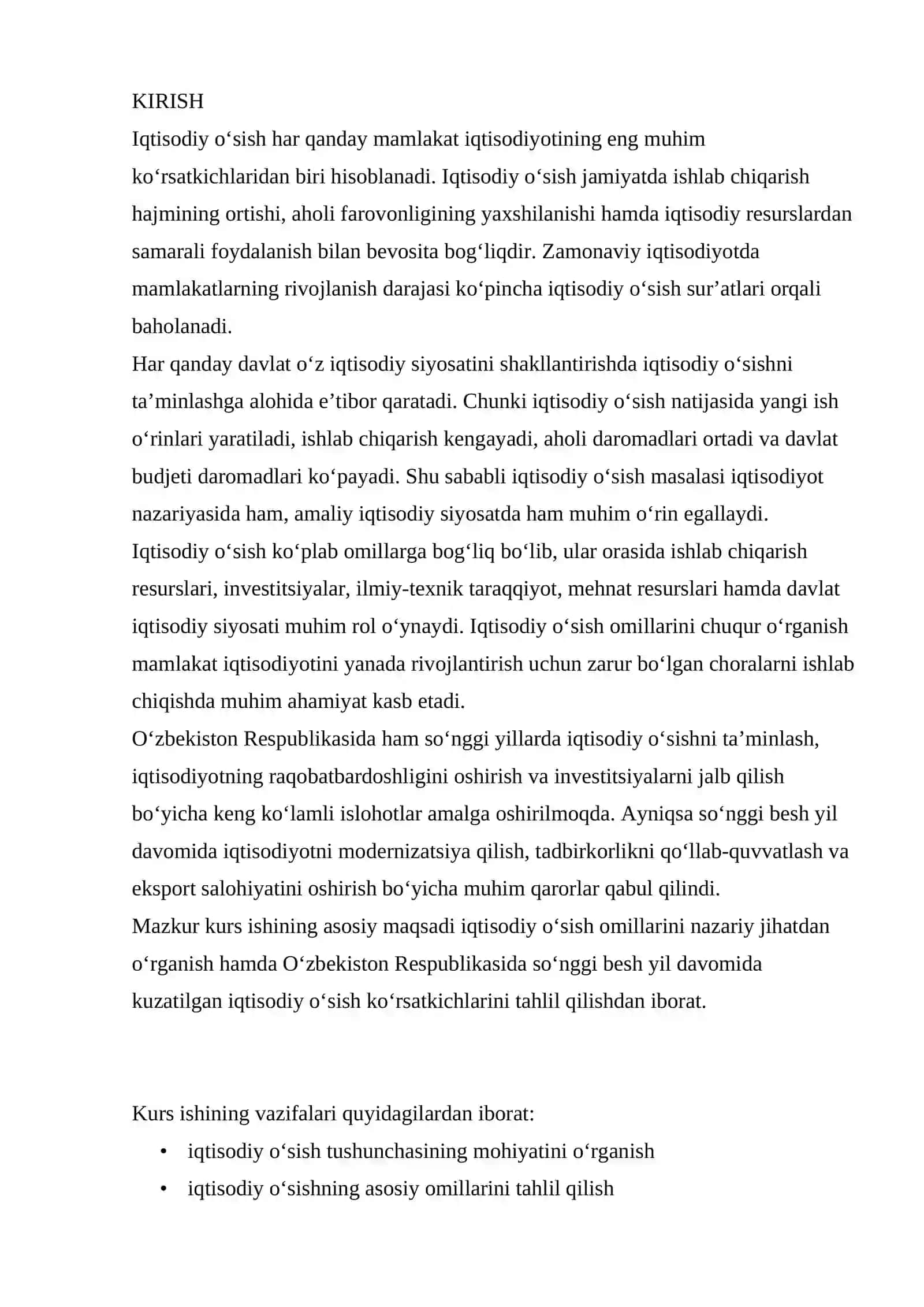 Iqtisodiy o‘sish omillari va O’zbekistondagi iqtisodiy o’sishning so’nggi besh yillik tahlili 3