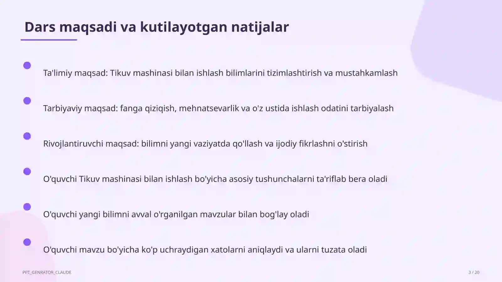 Tikuv mashinasi bilan ishlash (6-sinf) 3