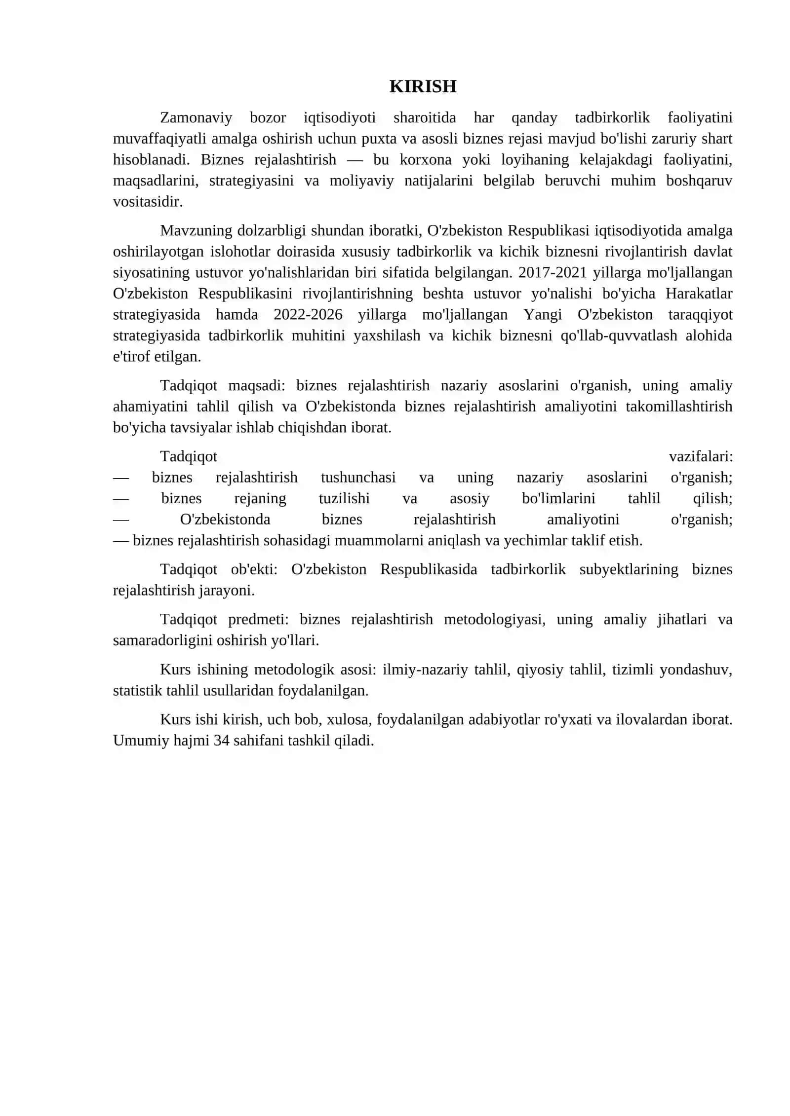 BIZNES REJALASHTIRISH: NAZARIYA VA AMALIYOT 3