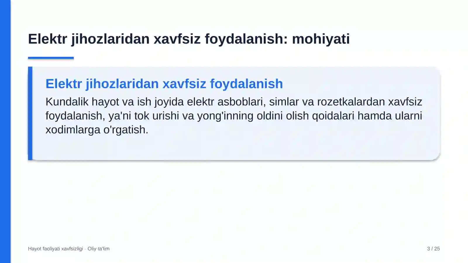 sayyohlik agentliklarida elektr jihozlaridan xavfsiz foydalanish 7223 3