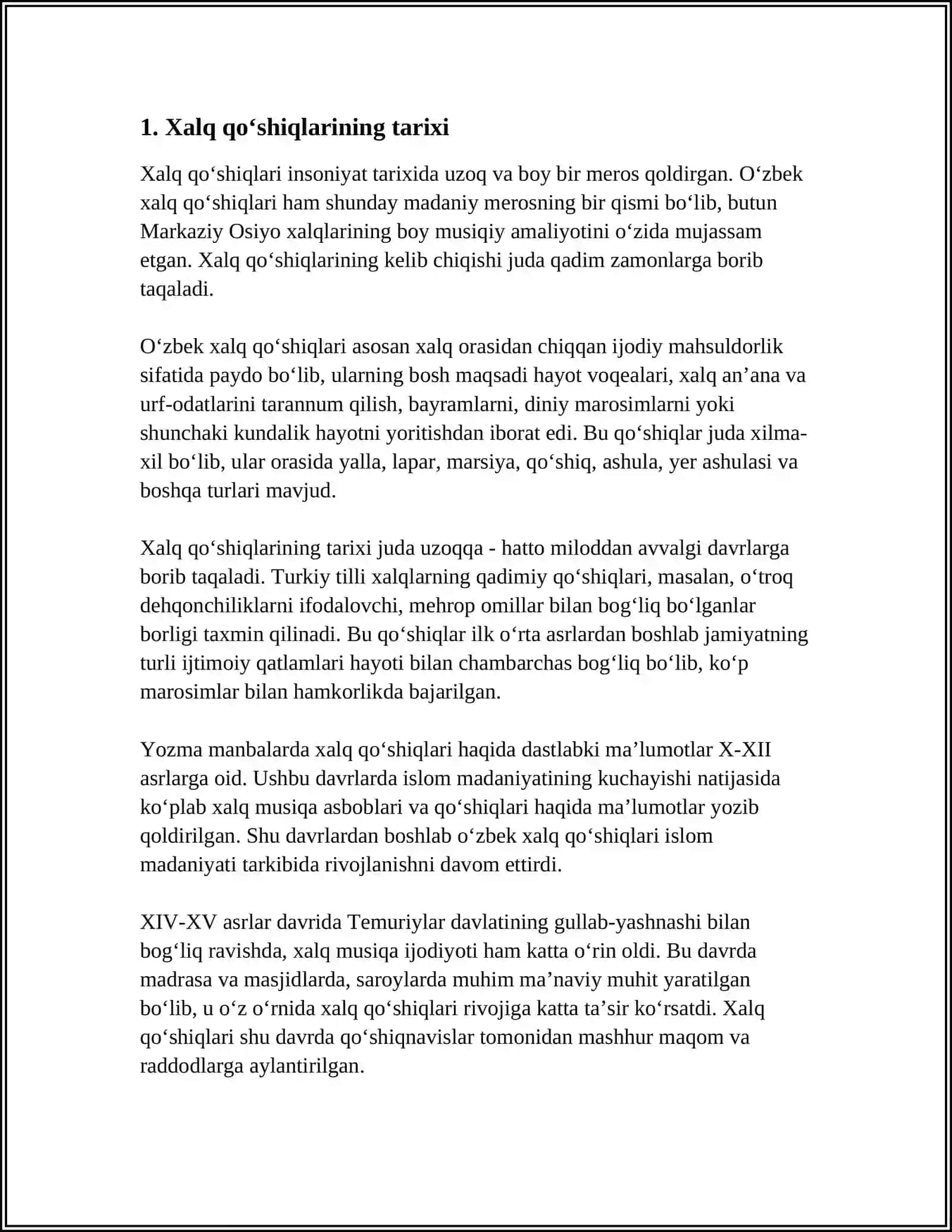 XALQ QOʻSHIQLARINING OʻZIGA XOS XUSUSIYATLARI 3