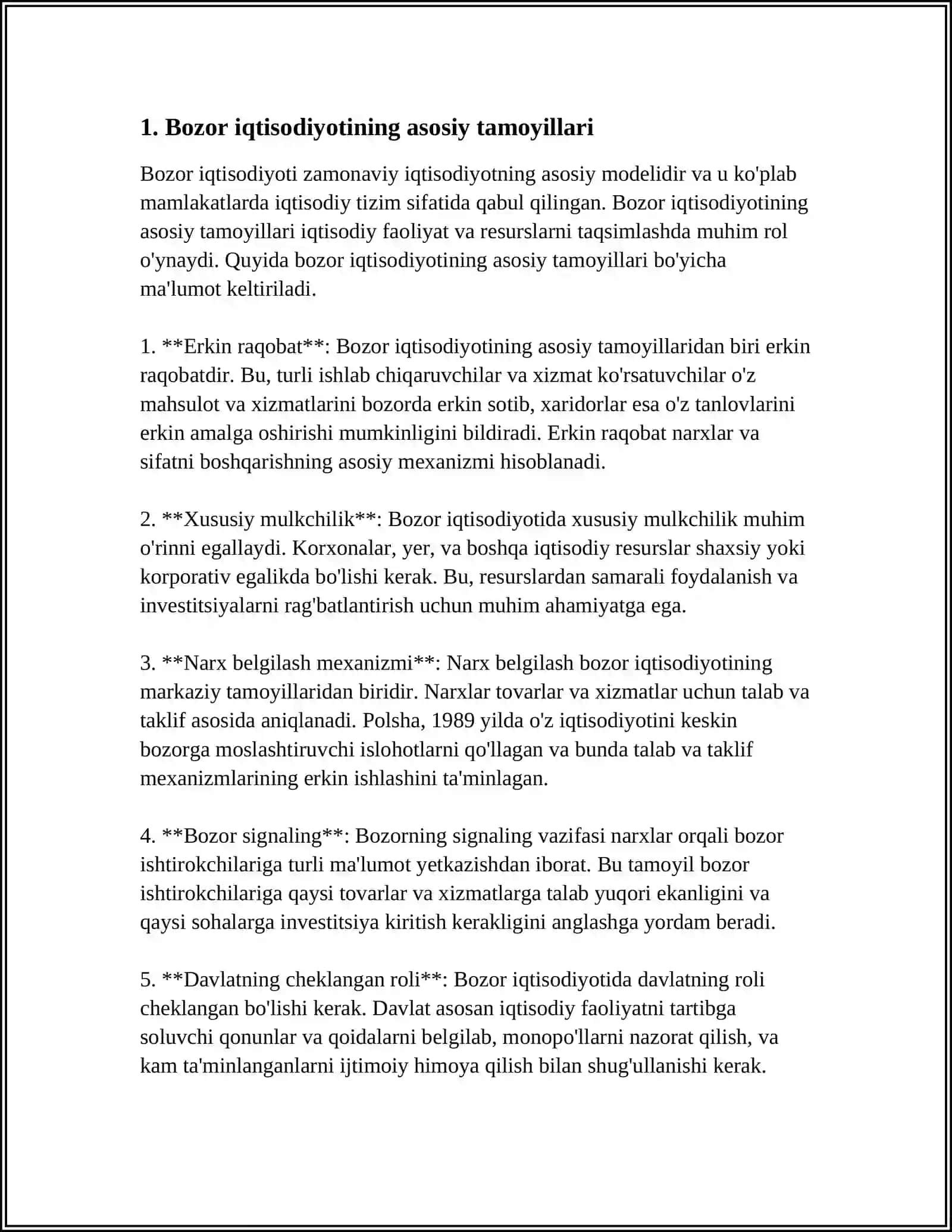 BOZORNING IQTISODIYOT UCHUN AHAMYATI 3