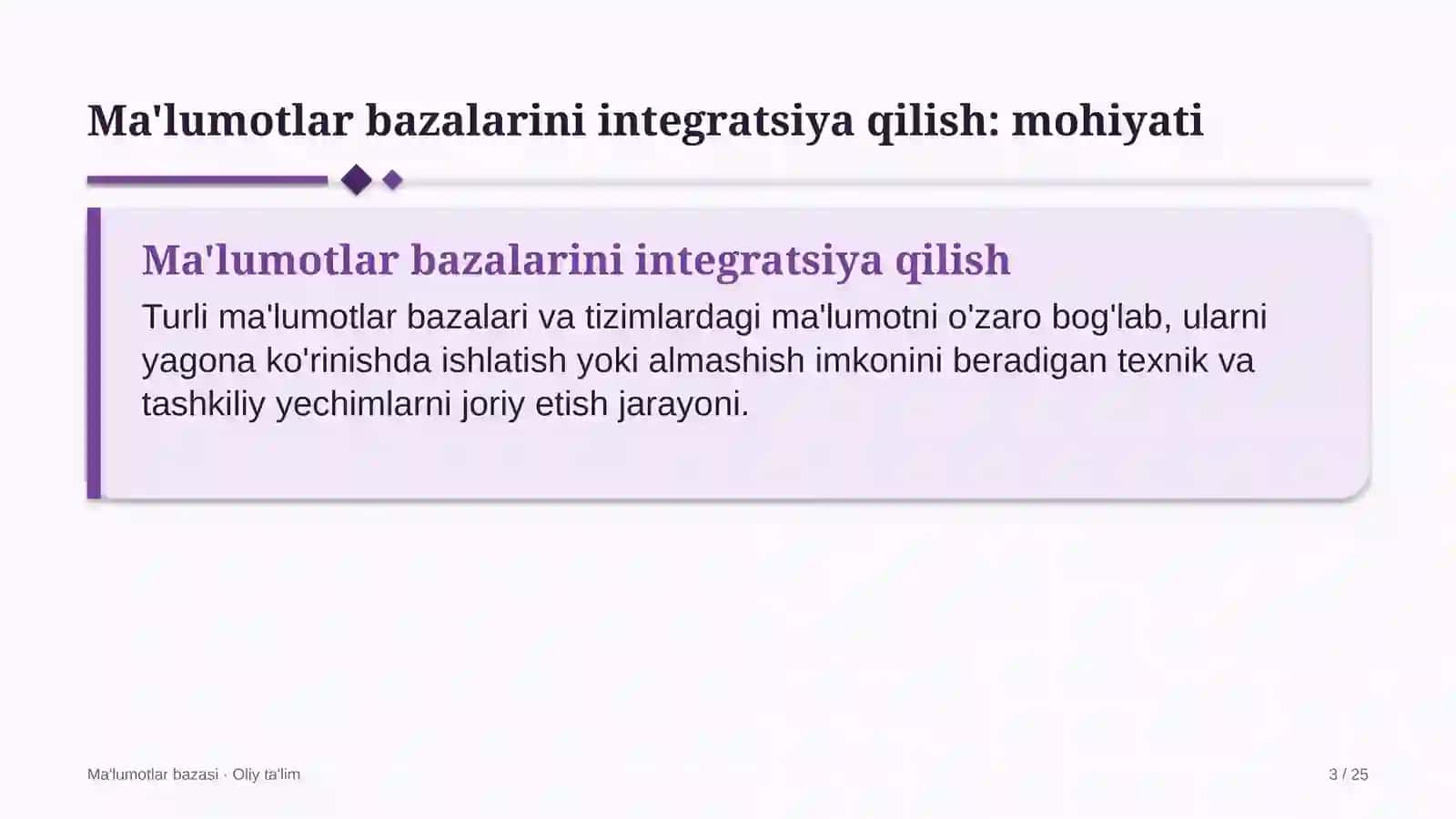 maxsus maktab internatlarda ma'lumotlar bazalarini integratsiya qilish 5192 3