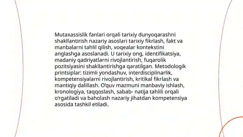 Mutaxassislik fanlarini oʻqitish metodikasi fanlarning oʻrni va roli 3
