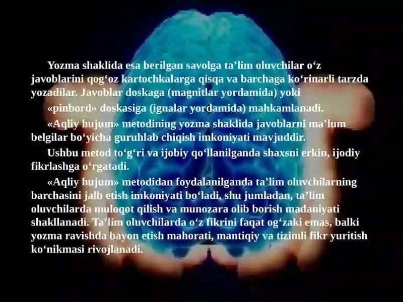 FIKRLARNI YARATISH: «AQLIY HUJUM» METODI 3