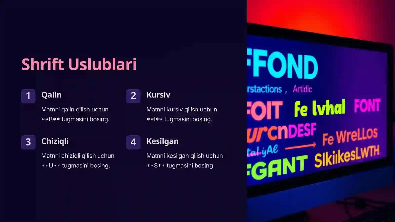 Photoshop 7 da Shriftlar bilan ishlash 3