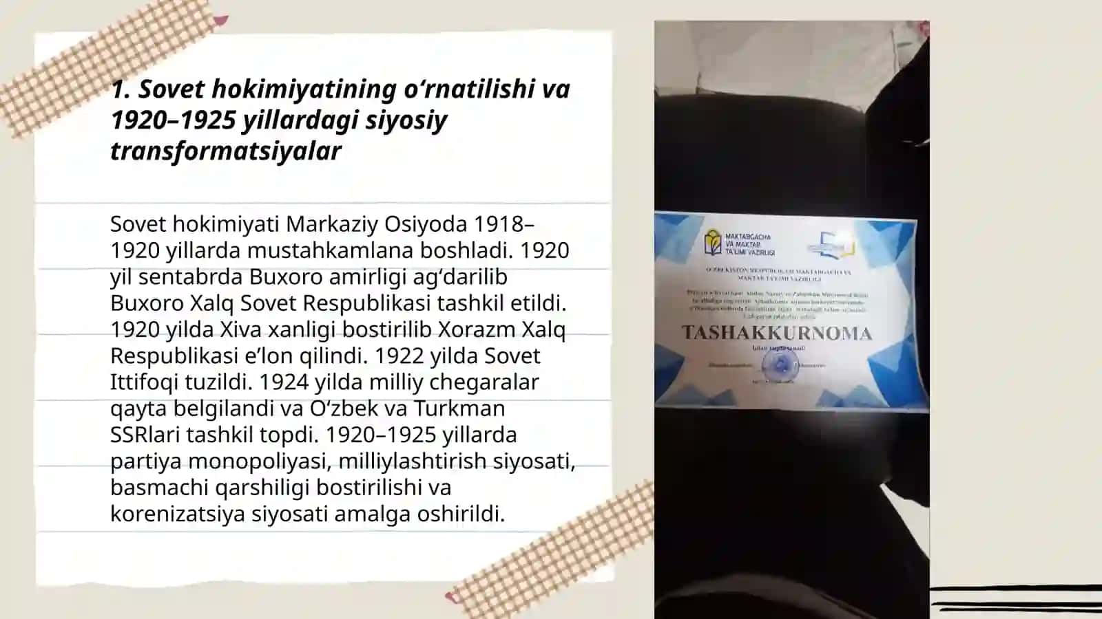 Sovet Xukmronligi Davrida Siyosiy va Manaviy Jarayonlar 3
