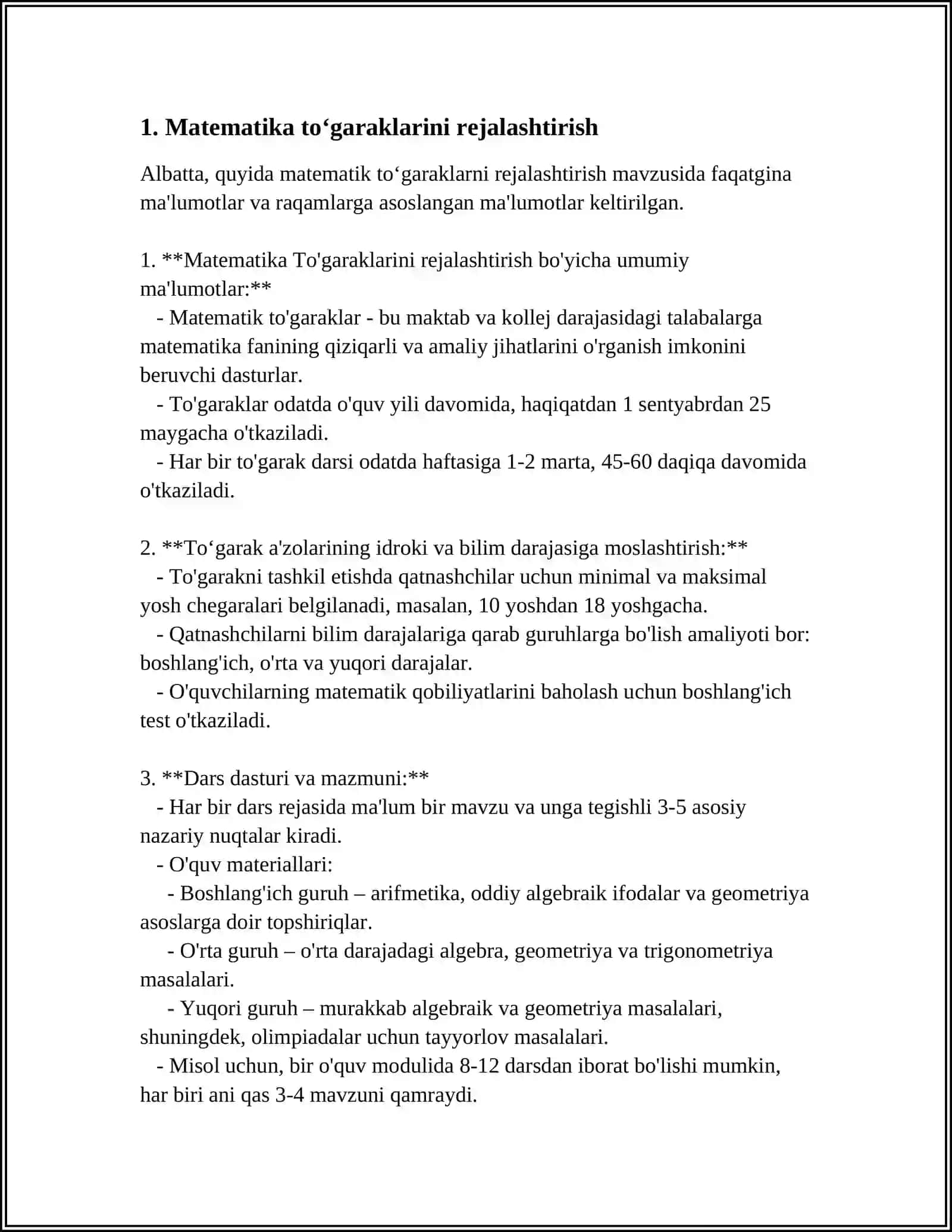 BOSHLANGʻICH SINFLARDA MATEMATIK TÒGARAK ÓTKAZISH METODIKASI 3