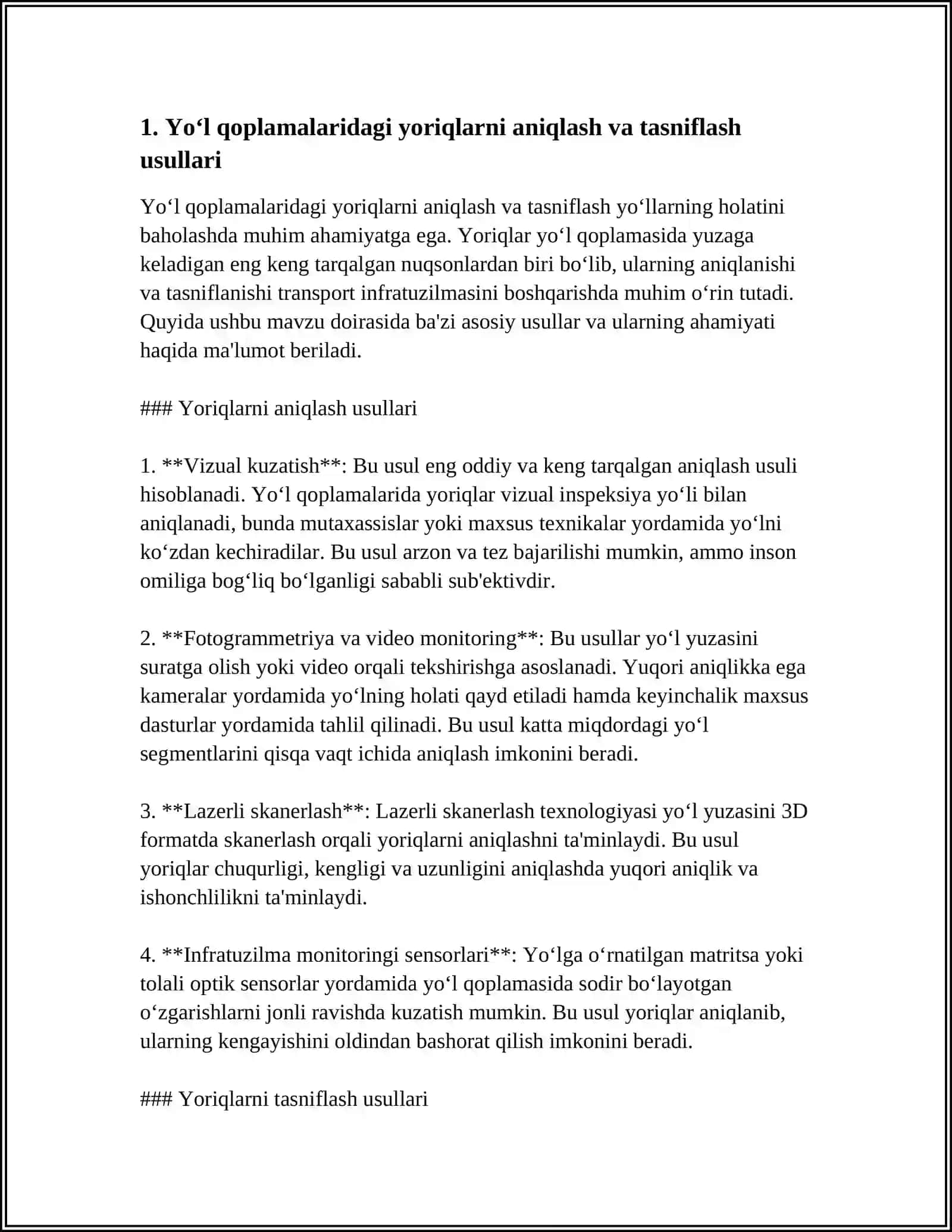 Yoriqlarni aniqlash va tasniflash 3
