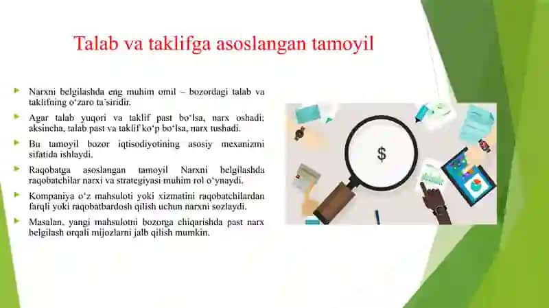BOZOR SHAROITIDA NARX BELGILASH TAMOYILLARI 3