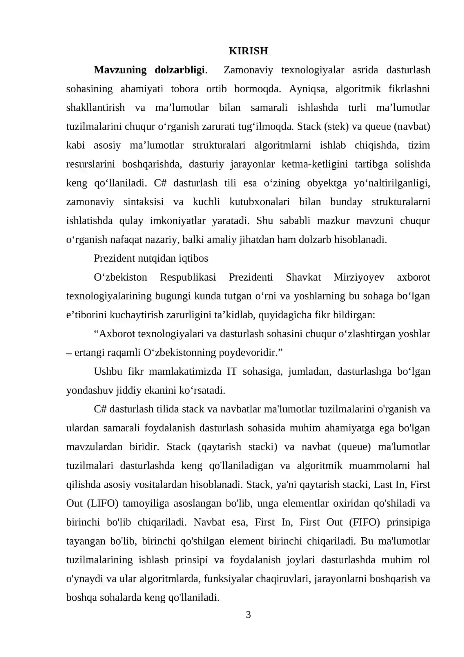 Stack va navbatlar bilan ishlash 3