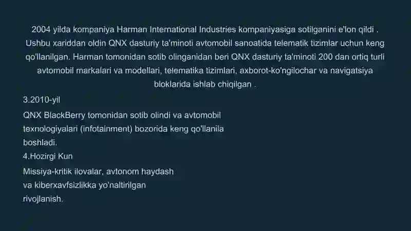 QNX Tizimi 3