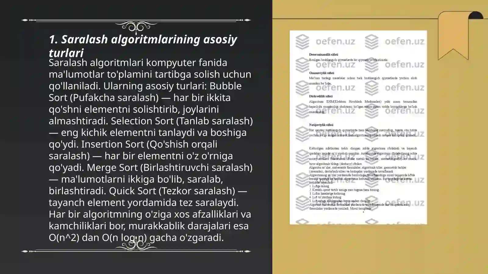 Saralsh va Izlashning samarali algoritmlari 3