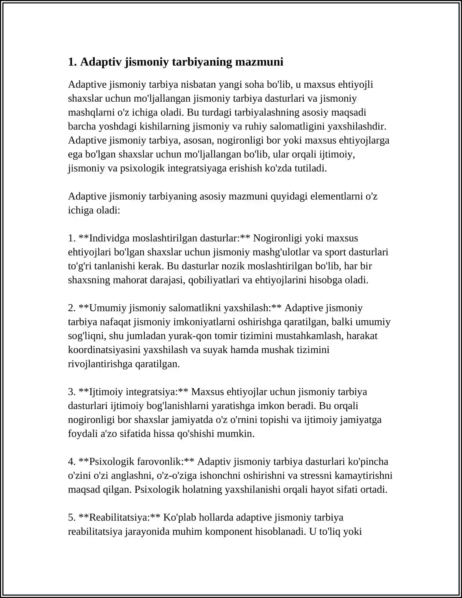 ADAPTIV JISMONIY TARBIYANING MAQSADI VA VAZIFALARI 3