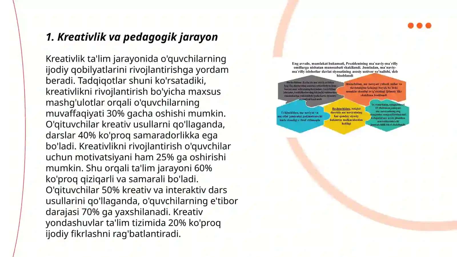 Ma'naviy-ma'rifiy tadbirlarni tashkil etishda pedagoglarda kreativlik sifatlarining namoyon bo'lishi 3