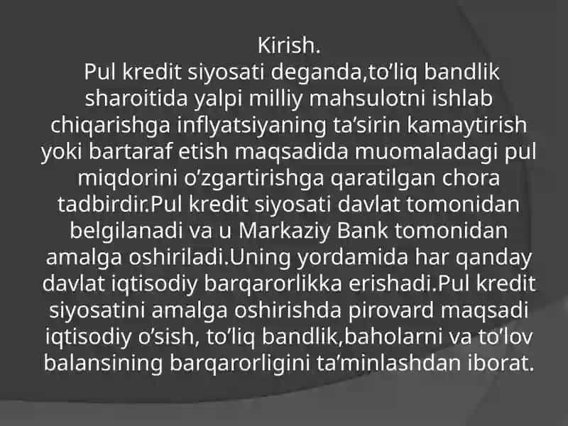 Pul-Kredit Siyosati 3