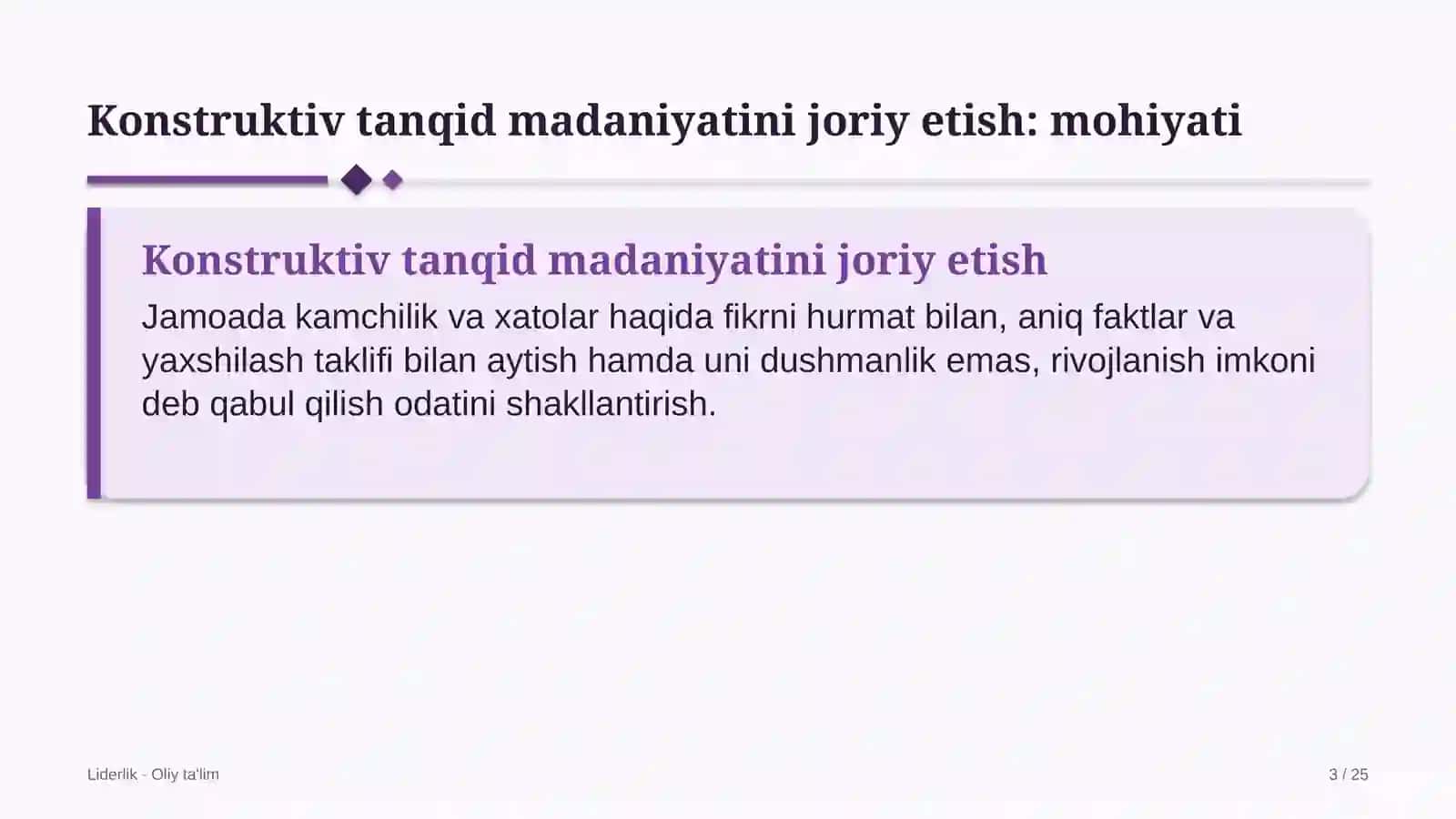 Dam olish maskanlarida konstruktiv tanqid madaniyatini joriy etish 3