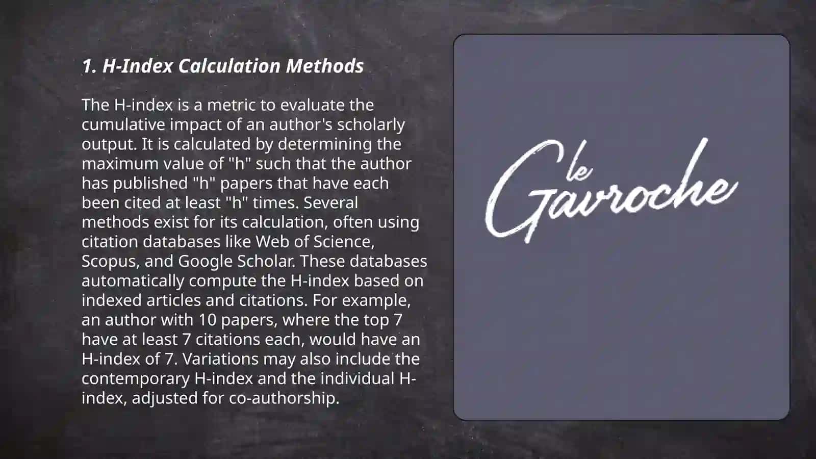 H-Index Calculation Methods 3