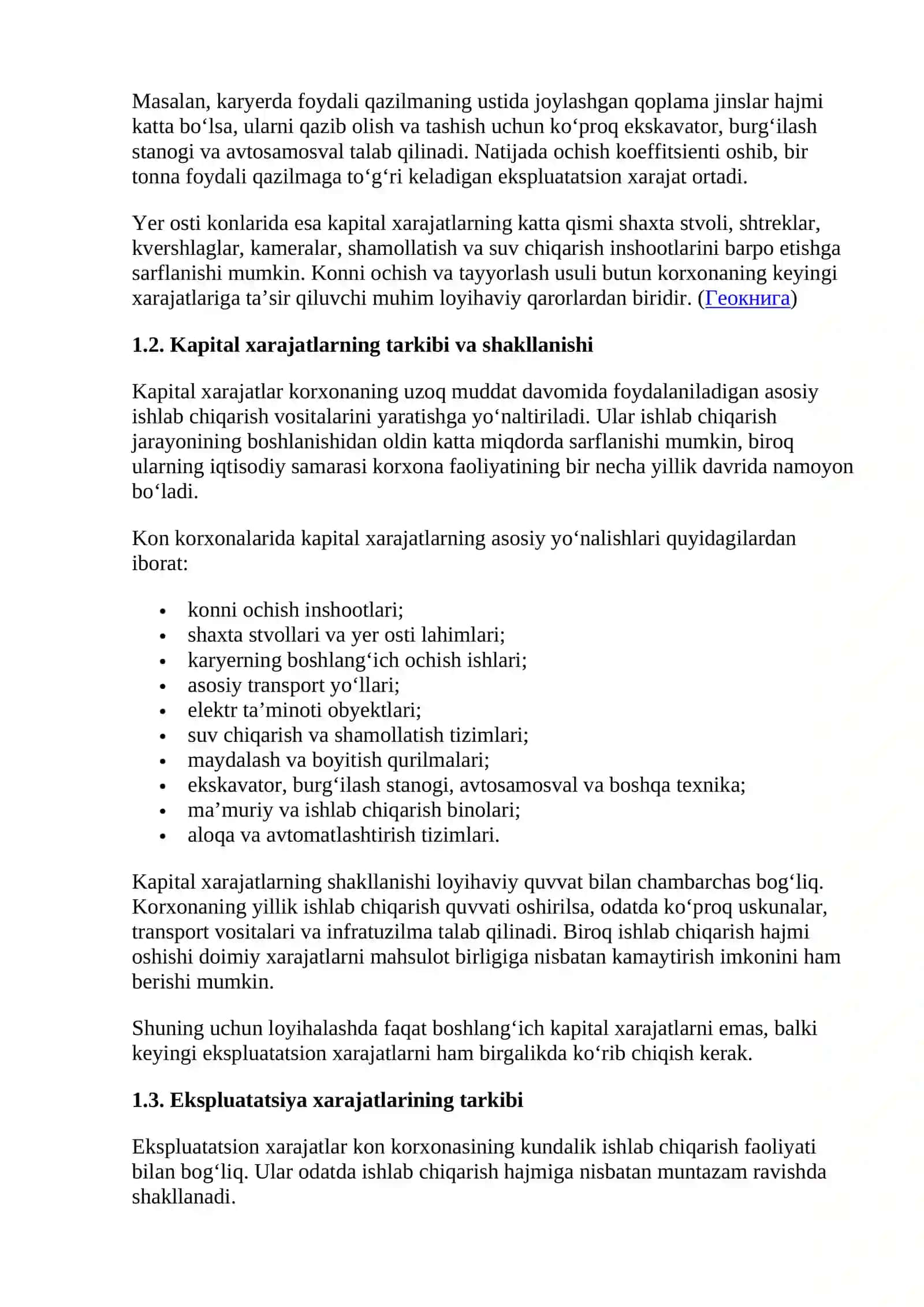 KAPITAL VA EKSPLUATATSIYA XARAJATLARI, KORXONANING SOF FOYDASI 3