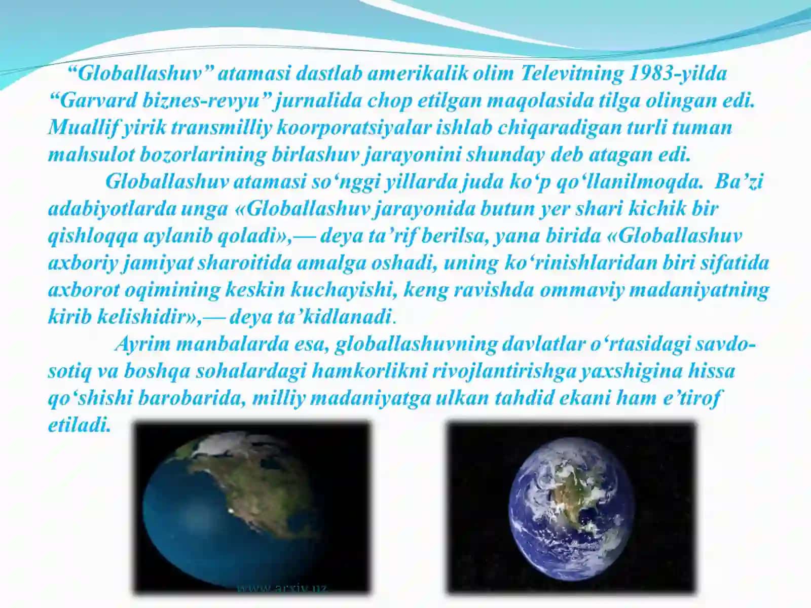 Globallashuv jarayonlarining rivojlanishi 3