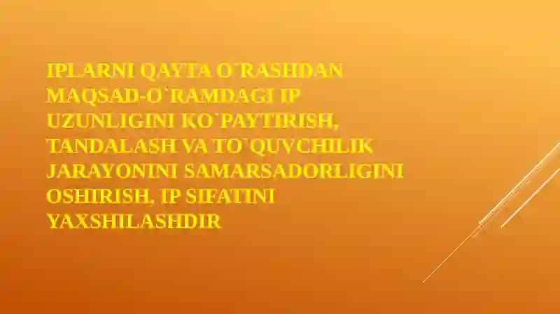 IPLARNI QAYTA O`RASH 3