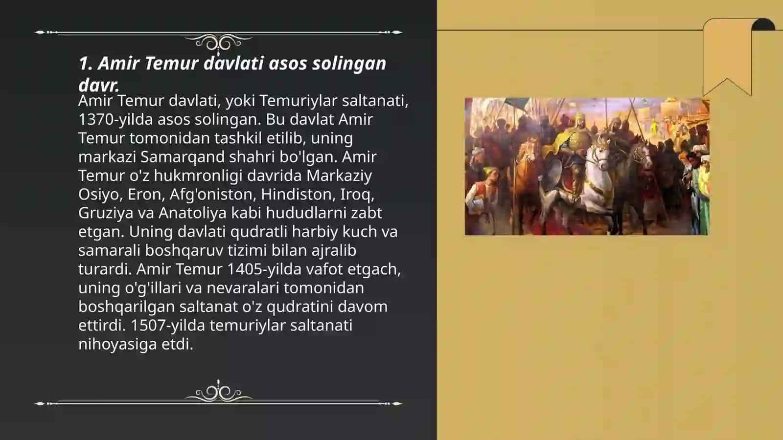 Amir Temur davlati asos solingan davr 3