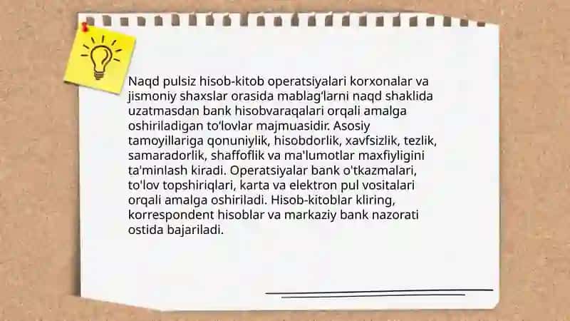 Naqd pulsiz hisob-kitob operatsiyalari hisobi 3