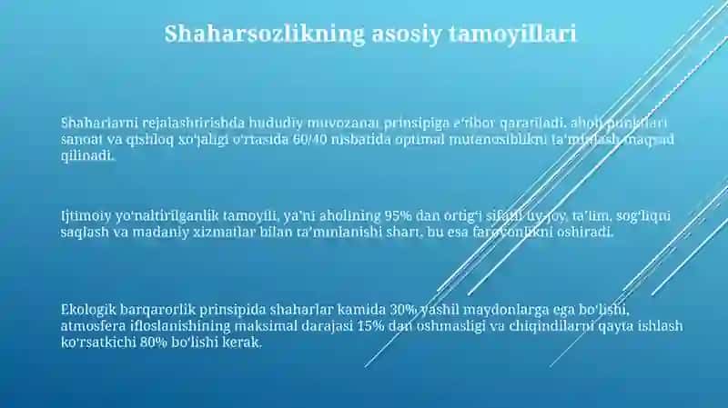 Shaharsozlik va ularning rivojlanishi 3