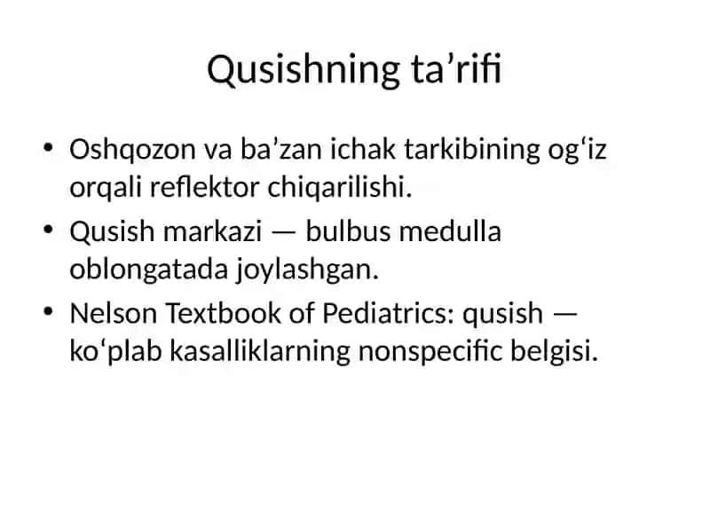 Bolalarda qusish sindromi 3
