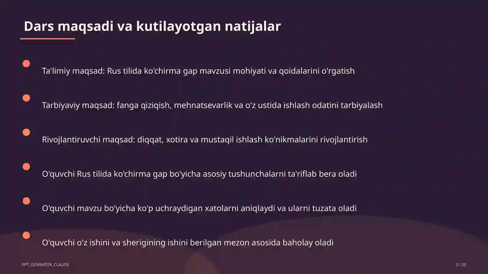 Rus tilida ko'chirma gap (9-sinf) 3