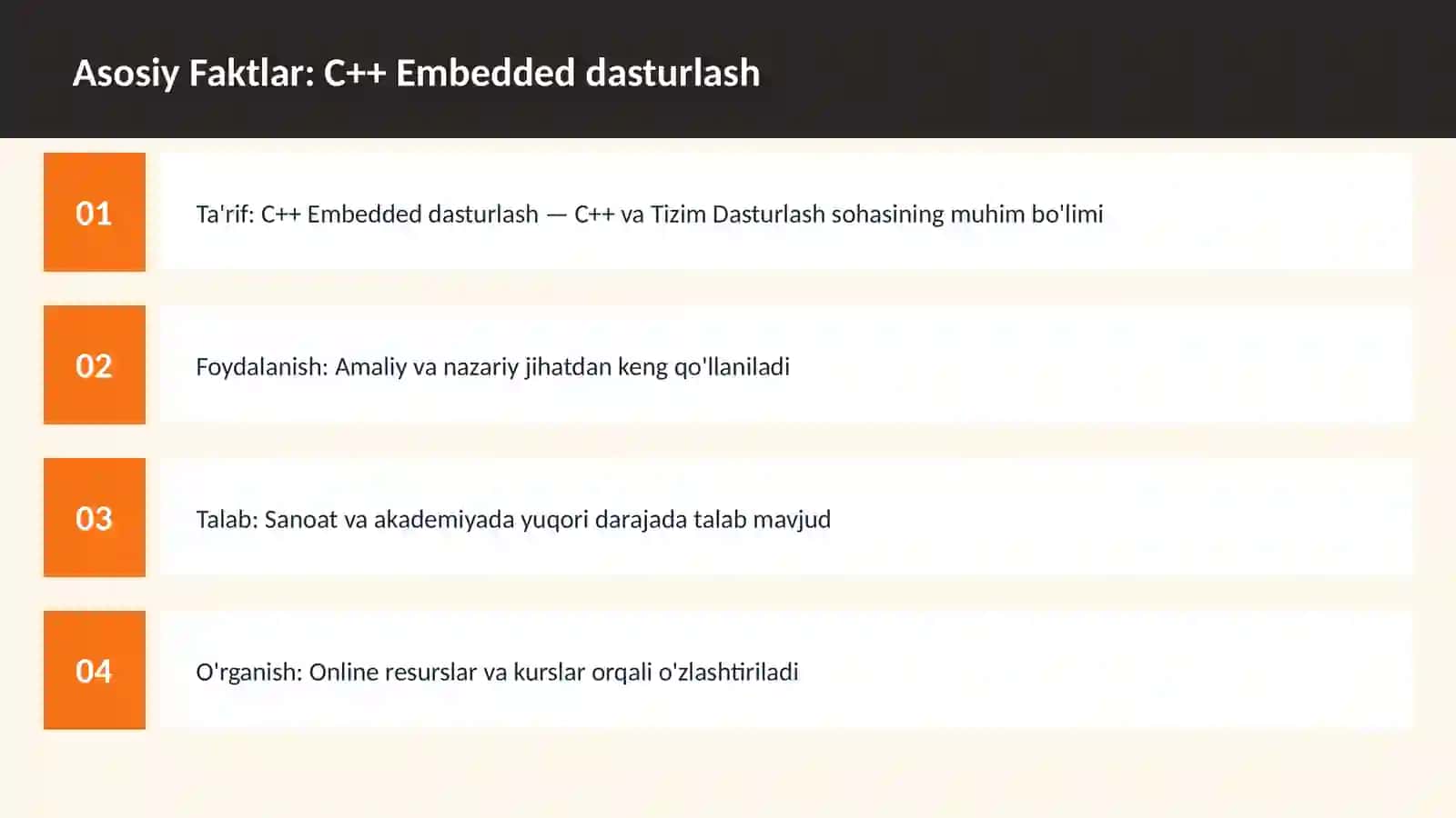 C++ Embedded dasturlash 3