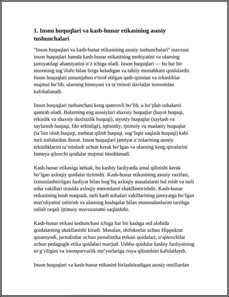 Inson Xoquqlari va Kasb-hunar Etikasi 3