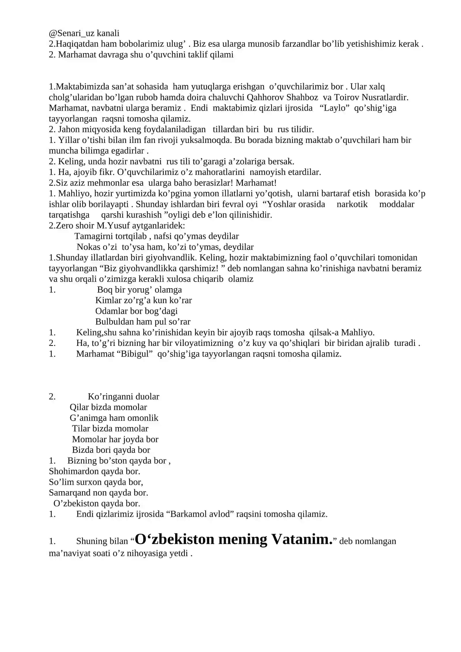 Buyuk va muqaddassan, mustaqil Vatan! 3