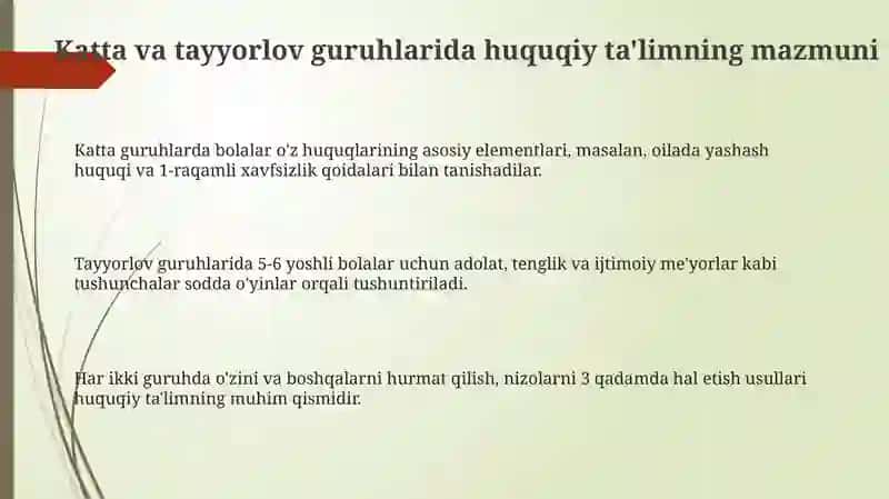 Maktabgacha ta'limda huquqiy ta'limning mazmuni va ahamiyati 3