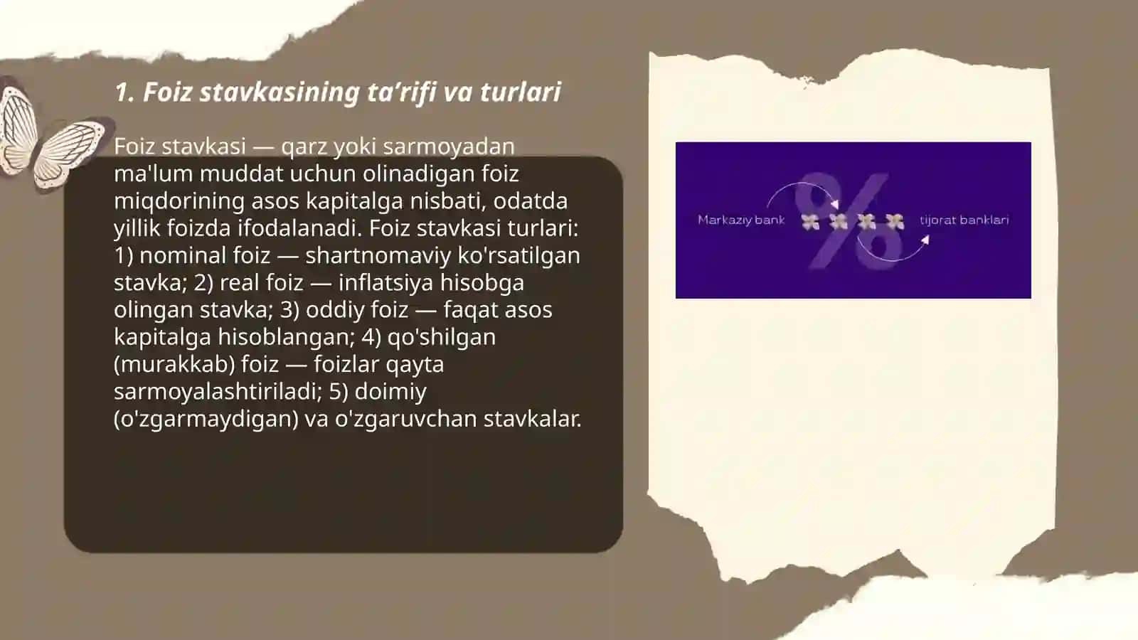Foiz stavkalari va ularni hisoblash usullari 3