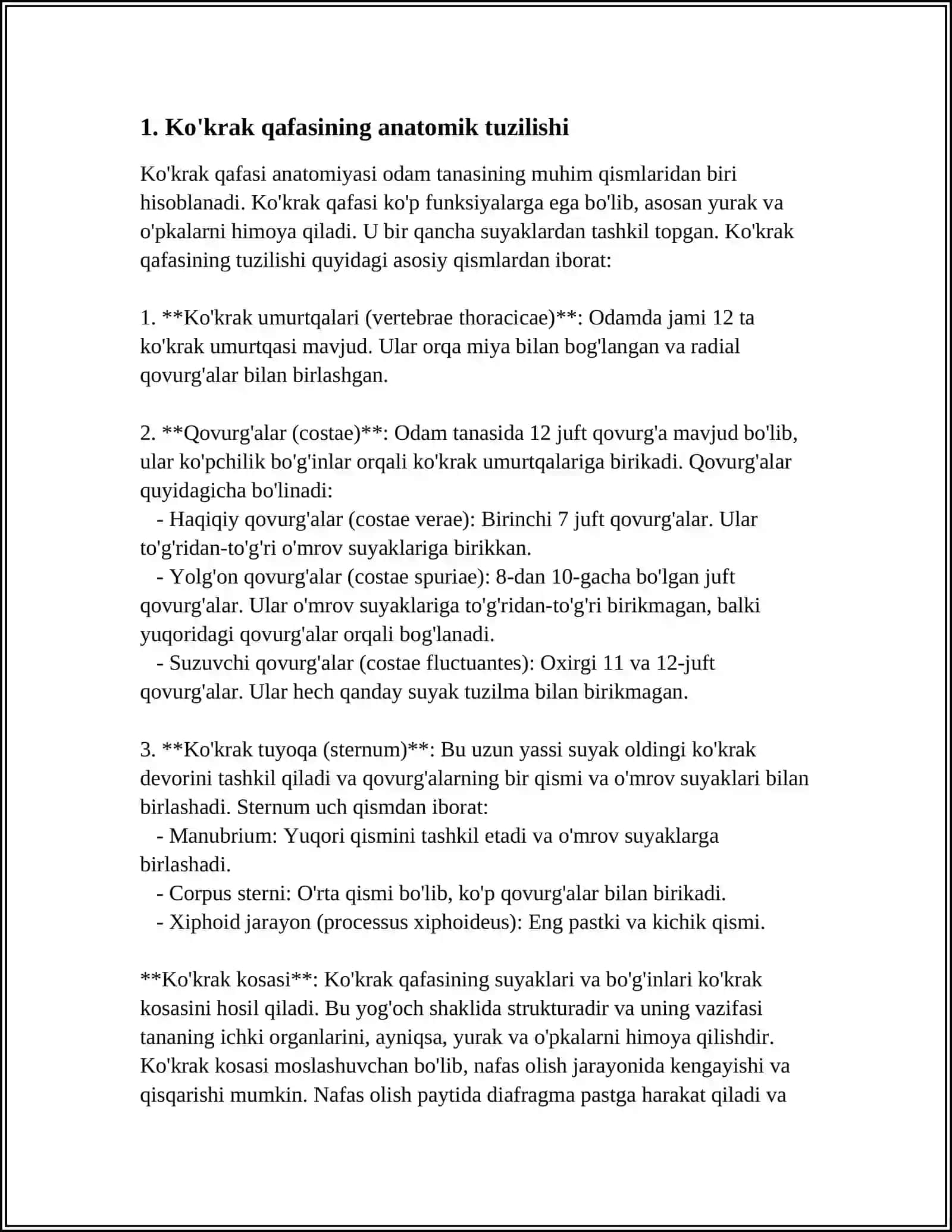 KO’KRAK QAFASI, QORIN BO’SHLIG’I VA KICHIK TOS A’ZOLARI TRAVMASI 3