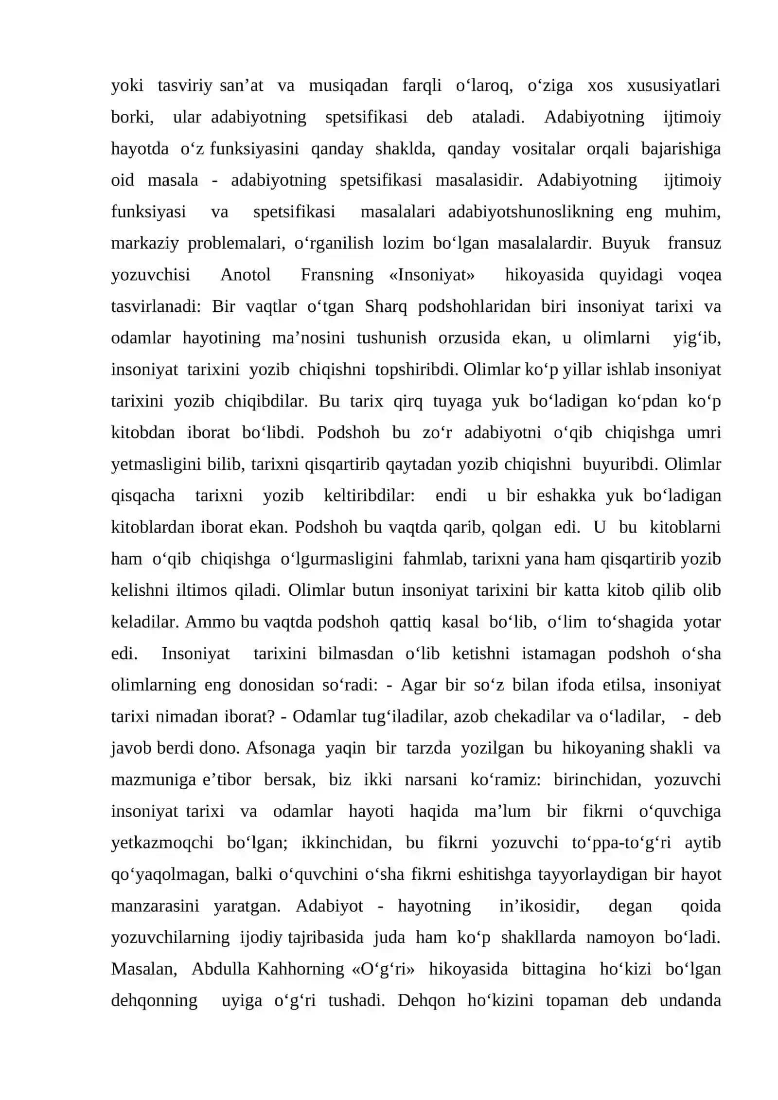 Adabiyot - hayot ustidan chiqarilgan hukm ekanligi 3