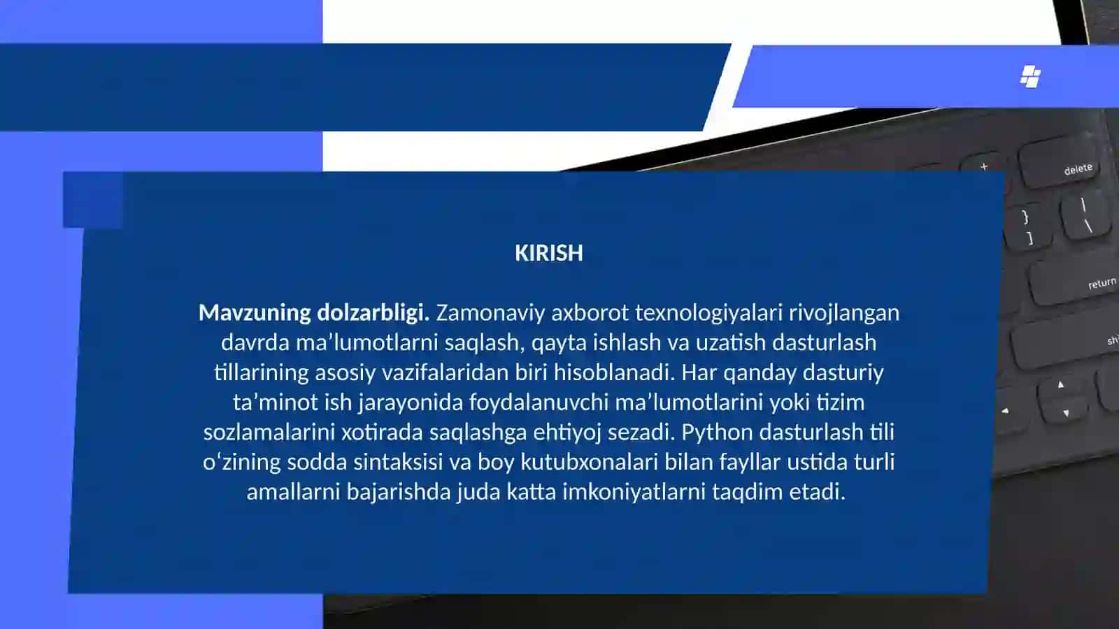 ”Pythonda fayllar bilan ishlash” 3
