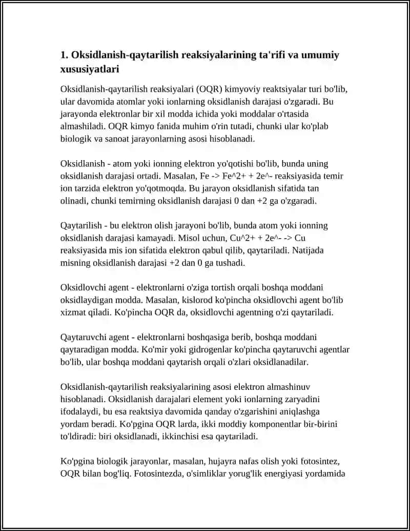 OKSIDLANISH QAYTARILISH REAKSIYALARI 3