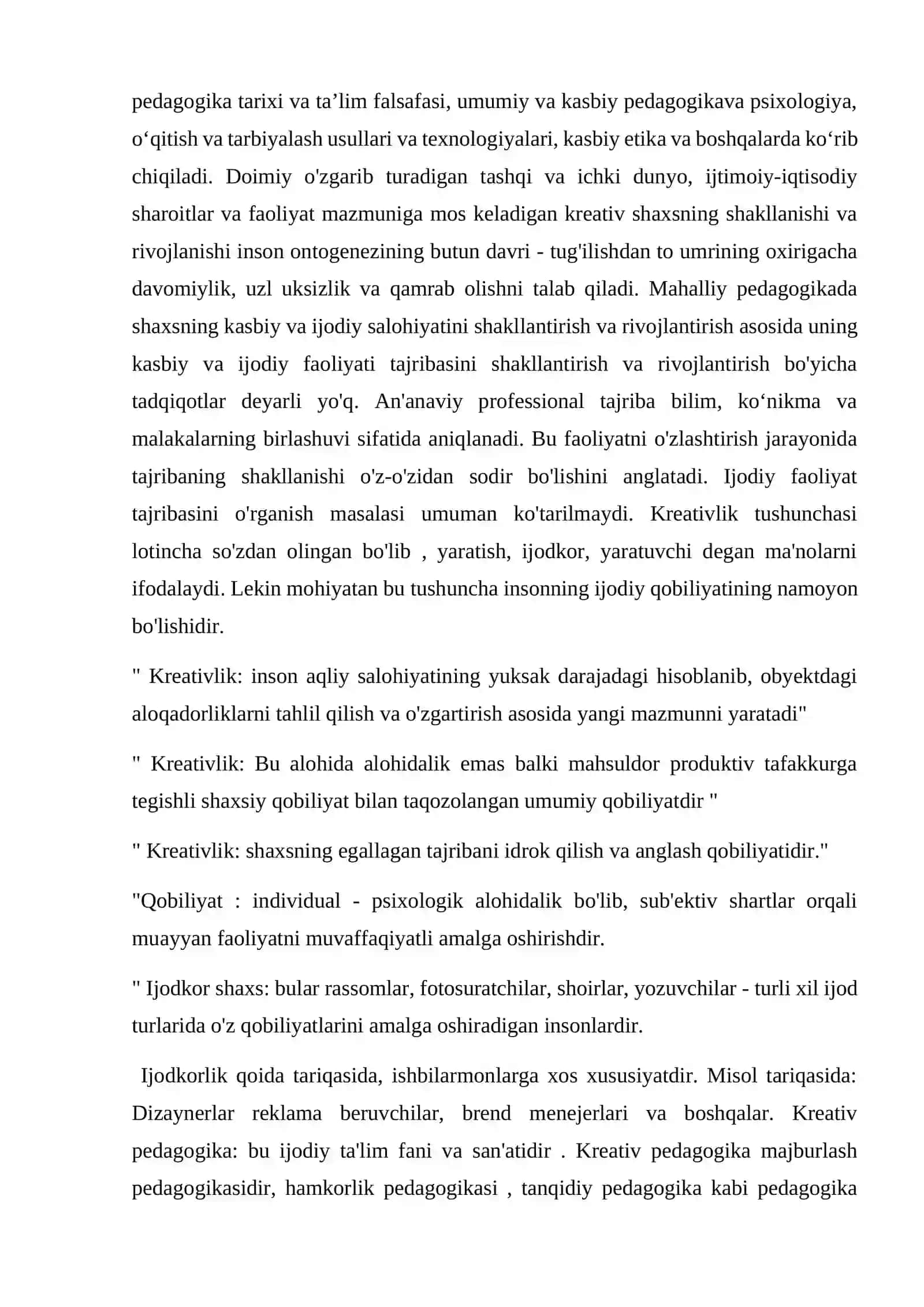 Kreativ pedagogika fanini o’qitishda ta’lim olganlikni natijalarini tekshirish va baholash tamoyillari 3