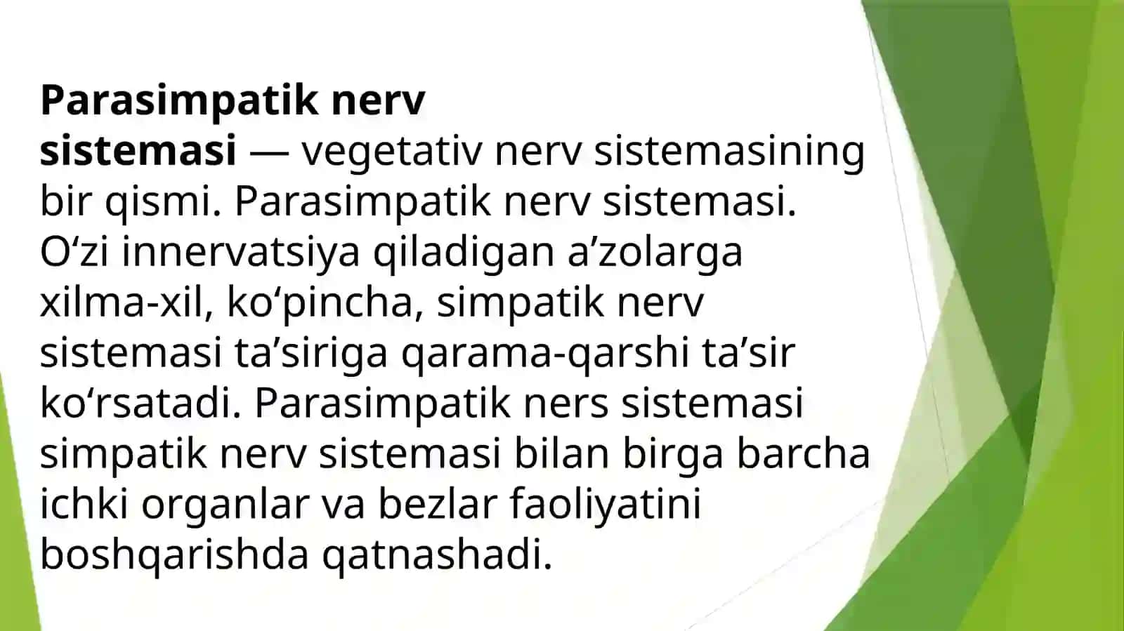Parasimpatik nervlar fizologiyasi 3