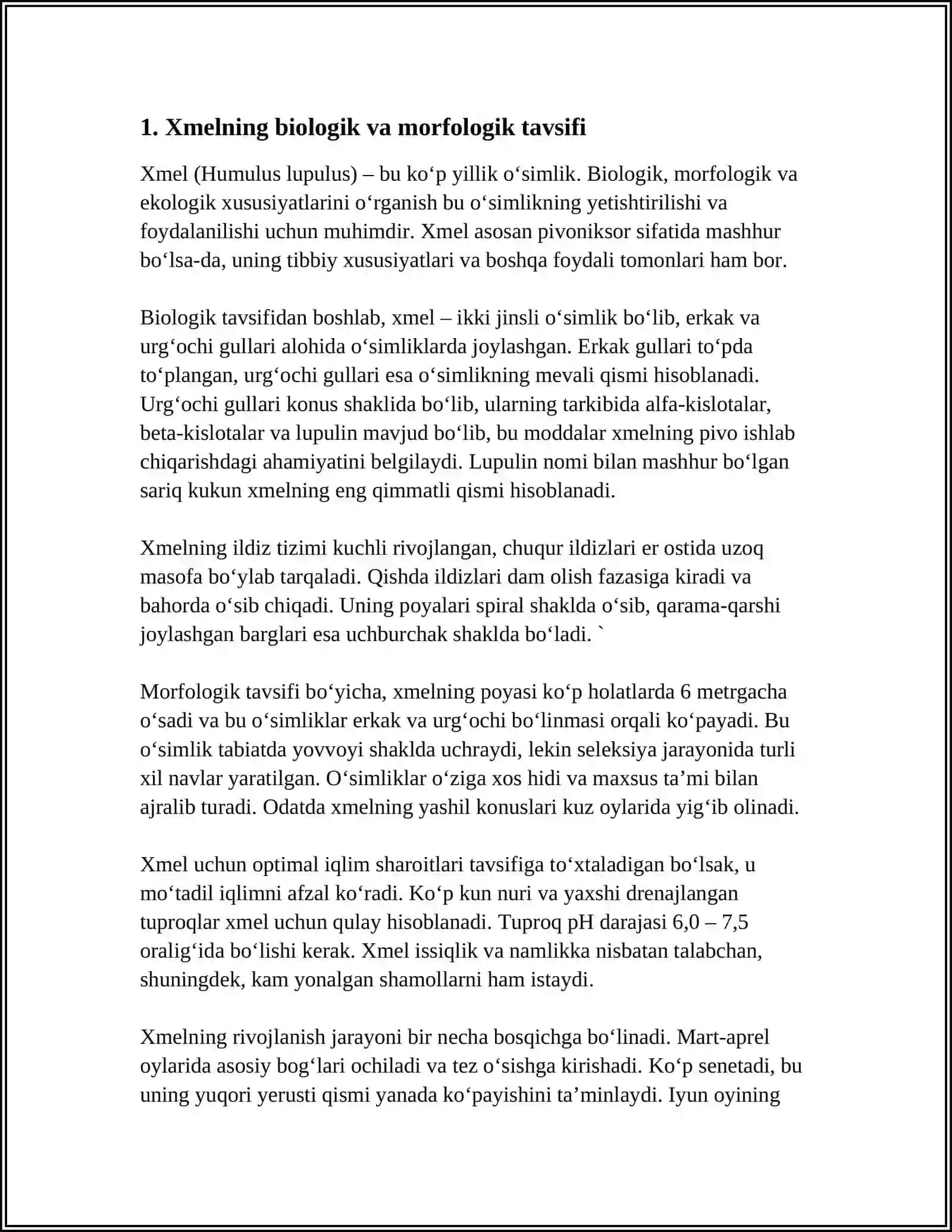Xmelning biologik va morfologik tavsifi 3