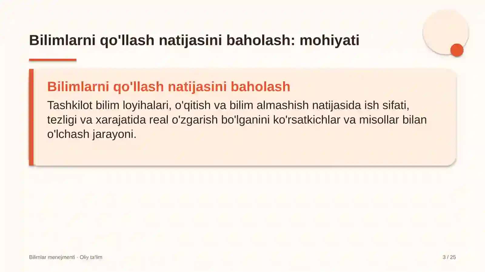 Teatrlarda bilimlarni qo'llash natijalarini baholash 3