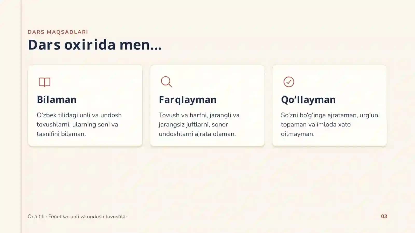 Unli va undosh tovushlar 3