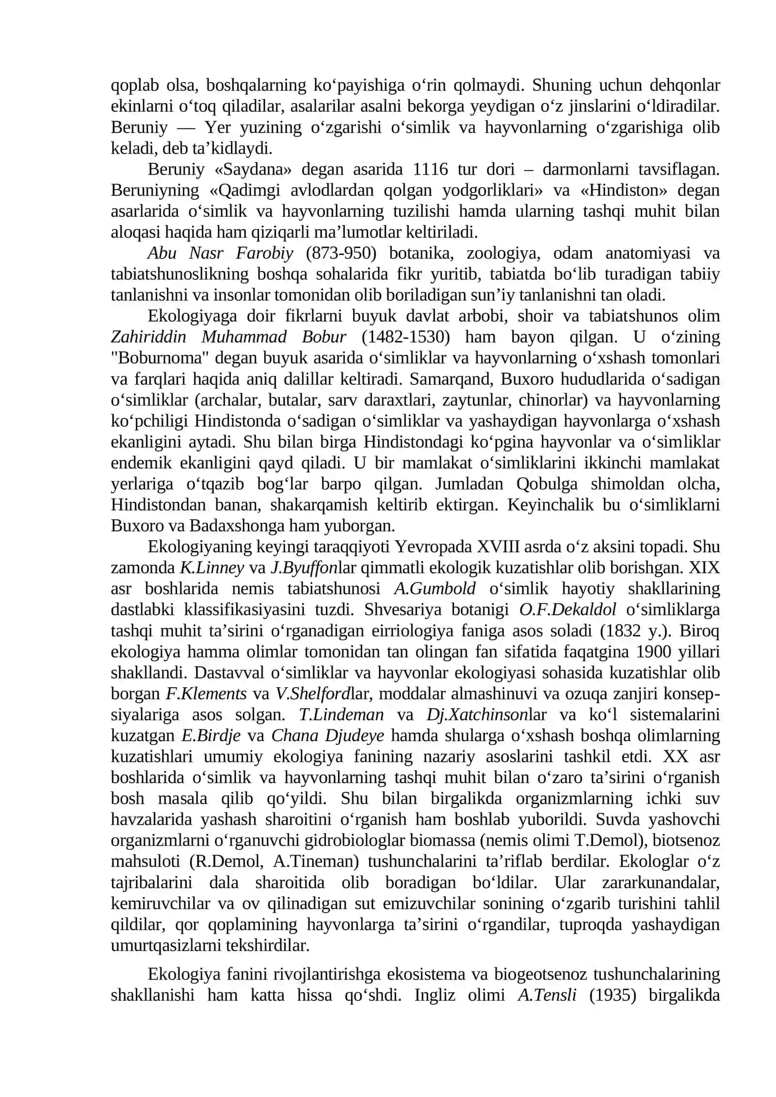 Ekologiya va atrof-muhit muhofazasi fanining predmeti, maqsadi va vazifalari 3