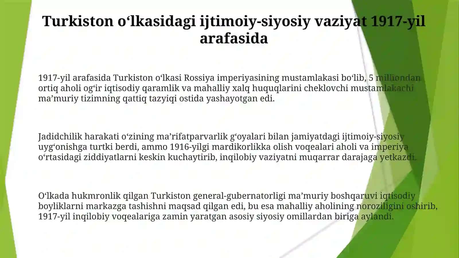 1917yil fevral inqilobi va oktabr davlat to‘ntarilishining Turkiston o‘lkasiga ta’siri 3
