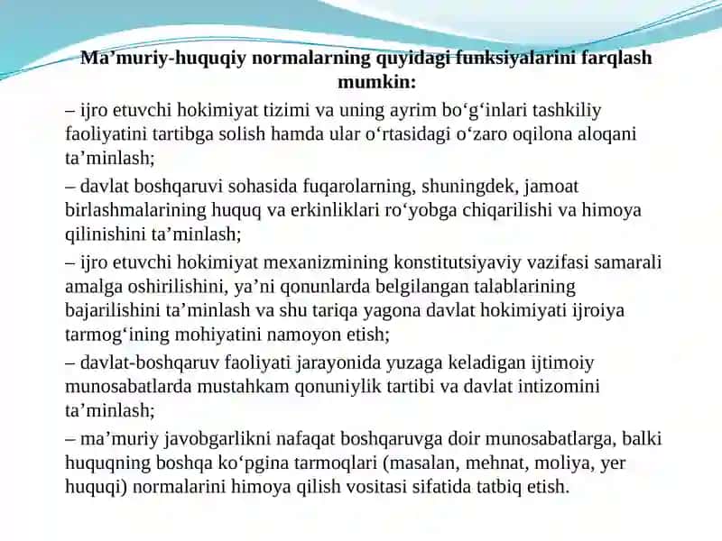 Ma’muriy-huquqiy normalar vaularning turlari 3