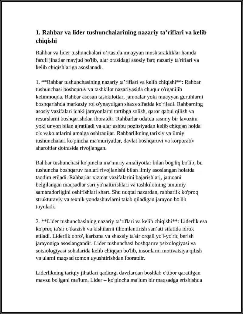 RAHBAR VA LIDER TUSHUNCHALARI OʻRTASIDAKI MUSHTARAK VA FARQLI JIHATLAR 3