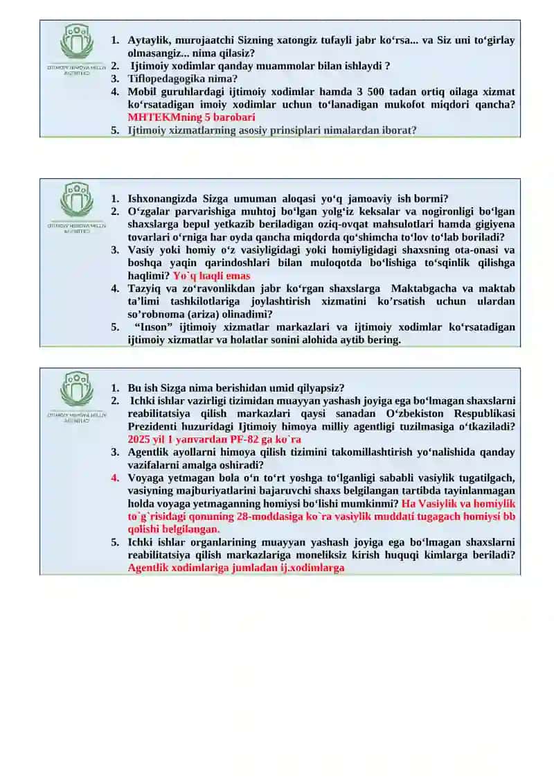 Argos BILETLAR Savollar javoblari bilan 3