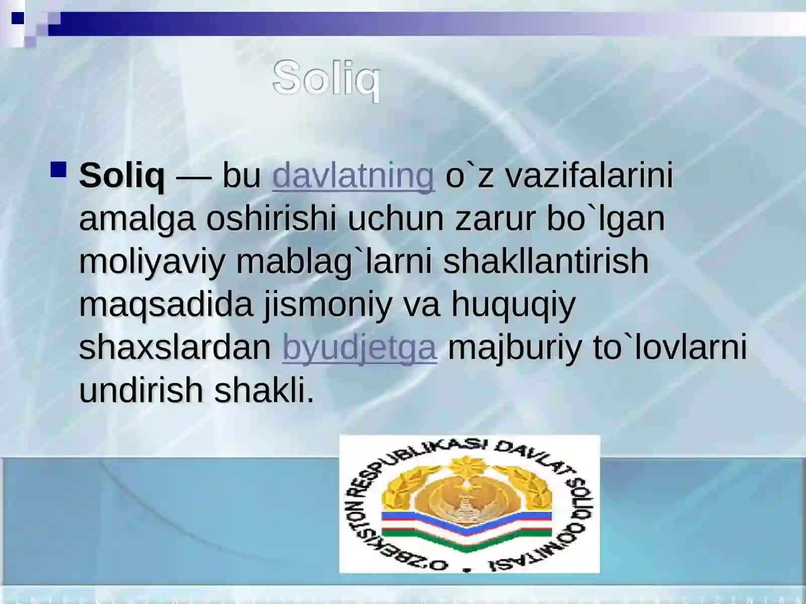 Soliqlarning tasnifi 3